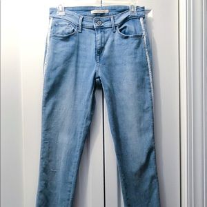 metallic striped levis